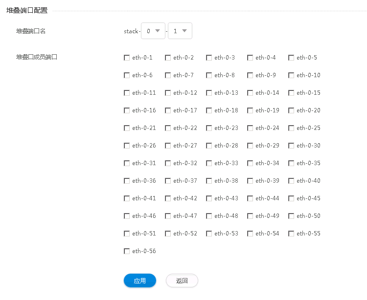 堆叠端口配置